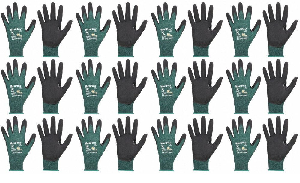 12- MaxiFlex 34-8743 Micro Foam Nitrile Coated ANSI A2 Cut Resistant Work Gloves