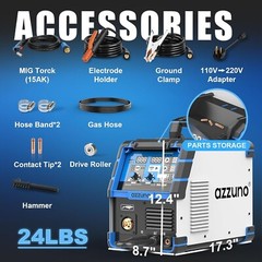 200A MIG Welder,110V/220V Dual Voltage multiprocess welder,Gas Gasless MIG Weldi