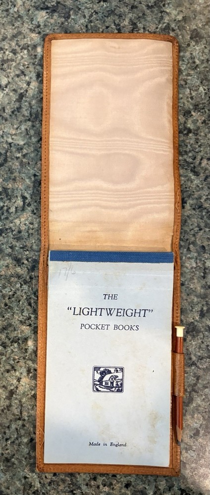 Vintage Lightweight Pocket Book Note Pad Leather England
