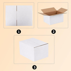 7X5X4 Inches Shipping Boxes Pack of 25, White Cardboard Corrugated Box for Maili