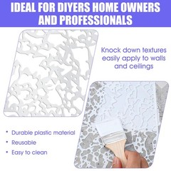 8 Pcs Wall Texture Stencil Kit for Knockdown Drywall Repair and DIY Crafts