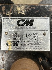 Columbus McKinnon Series 633 Ball Bearing Trolley, 1/2 Ton Max, Used