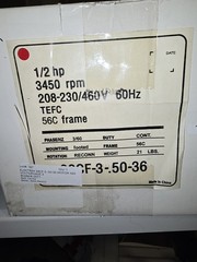Elektrim 38CF-3-.50-36 1/2HP 3PH 3450 RPM 56C 230/460V Motor