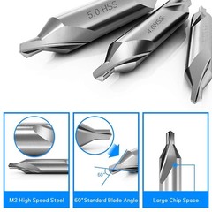 5 Pc Set NC Spotting Drill 8% Cobalt HSS 1/8 to 1/2″ 90 Degree CNC Machine