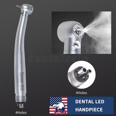 Dental LED Handpiece Standard Push Button High Speed Handpiece 4 Holes Burr NEW