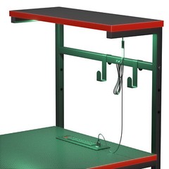 Gaming Computer Desk 44″ LED Gaming Desk with Power Outlet & Reversible Shelves