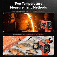 Infrared Thermometer Temperature Gun -58°F to 1796°, 16:1 Non Contact Laser