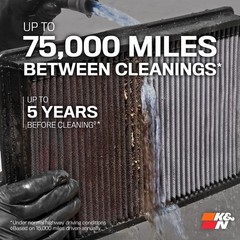 K&N High-Flow Original Lifetime Engine Air Filter: Increase Power: Premium, Was