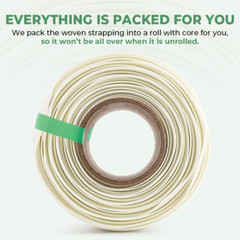3/4″ X 330′(100M) Woven Cord Strapping Roll, 2500Lbs Break Strength, Heavy Duty