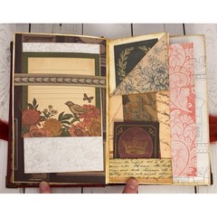Handmade Regency Victorian Junk Journal Memory Keeper Red Gold Velvet Ribbon Tie