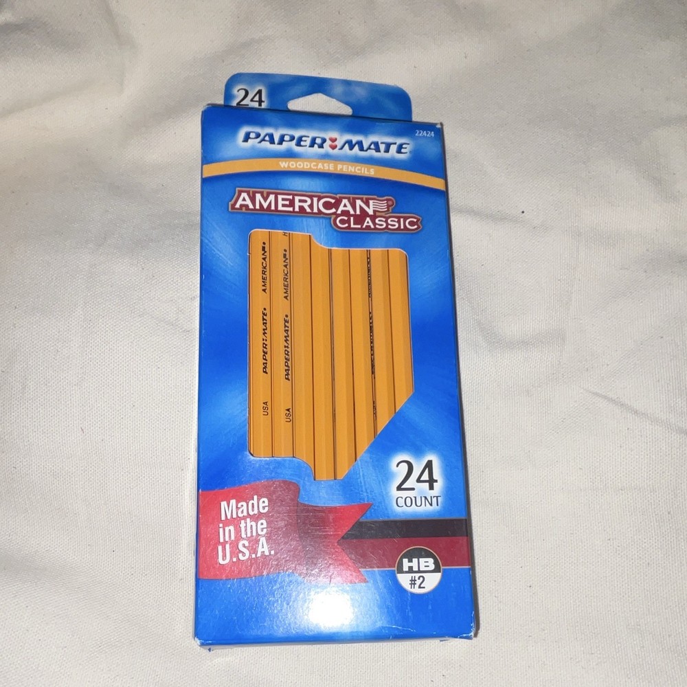 Made In USA American Classic 24 Count Pencils Wood case HB #2