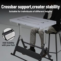 Welding Table 46″x18″ Folding Steel Workbench 1000Lbs Capacity Adjustable Height