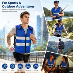 Cooling Vest with 20 Reusable Ice Packs – Adjustable Size for Outdoor Activities