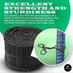 Double loop wire ties 7 inch 1000pc 17 gauge annealed rebar SIMBASTEEL