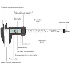 6″ 150mm Digital Caliper Micrometer LCD Gauge Vernier Electronic Measuring Tool