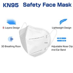 50PCS KN95 5-Layer Face Mask Disposable Breathable Earloop Masks
