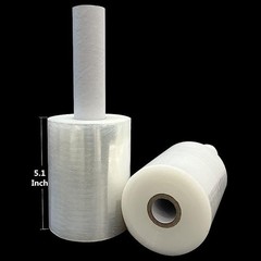 4-Pack Industrial Mini Clear Stretch Wrap Film 80 Gauge 5.1″ x 1000Ft