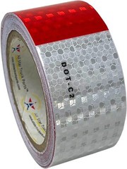 Conspicuity Tape DOT-C2 Reflective Truck Trailer Safety Red White: 1″/2″/3″ Wide