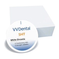 SHT Multilayer White Zirconia Blocks Preshaded Discs Translucence 46%