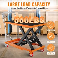 Hydraulic Lift Table Cart 500Lbs Capacity 28.5″ Lifting Height Single Scissor
