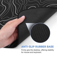 DIGSOM Gaming Mouse Pad, Black with 31.5L x 11.8W inches, Topographic