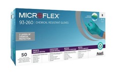 Microflex 93-260 Chemical Resistant Gloves Neoprene & Nitrile 50 Size XS