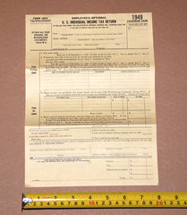 United States U.S. INDIVIDUAL INCOME TAX RETURN Form 1040A Unused IRS VTG 1949