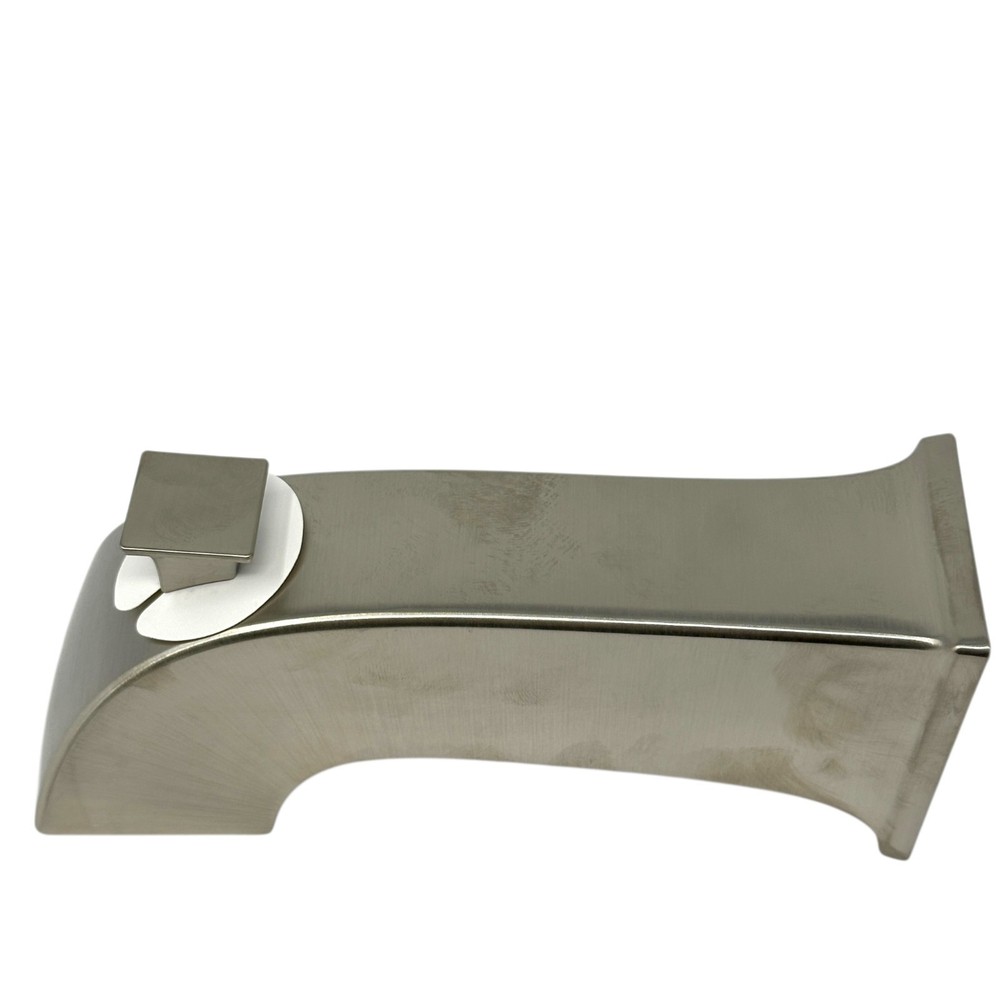 Modern Brushed Nickel Bathtub Diverter Tub Spout 7″ Slip-On Wall Mount