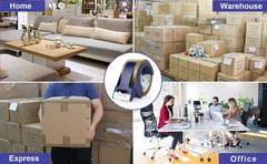 BOMEI PACK Packing Tape with Blue Dispenser Brown Packaging Tape for Shipping…