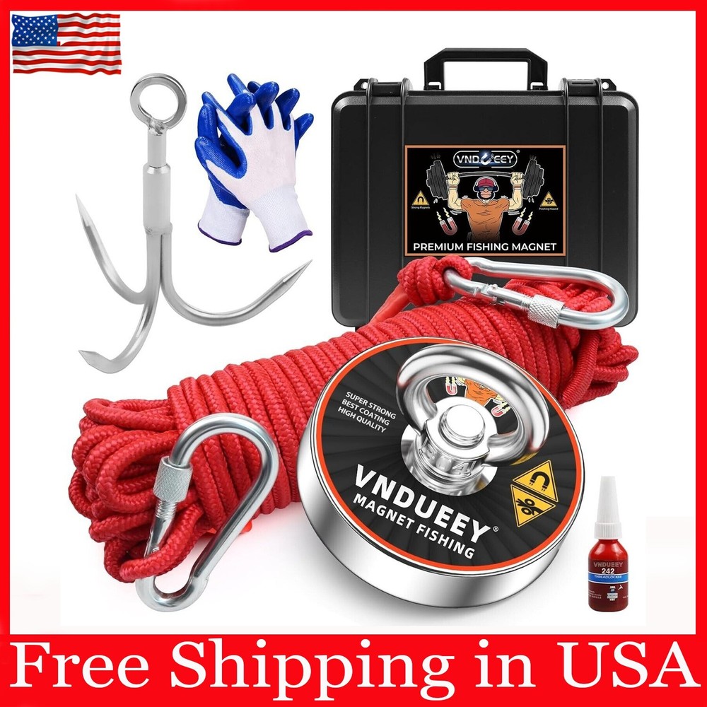 Magnet Fishing Kit with Case Fishing Magnets 1000 LBS Pulling Force Super Strong