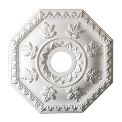 18 inch x 1-1/2 inch Leaf Polyurethane Ceiling Medallion Single Pack