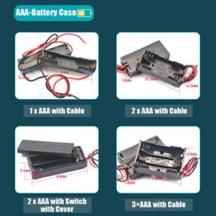 Batteries Box Case Storage With Wire Switch 1 ~ 8 x AA/AAA/18650 Battery Holder