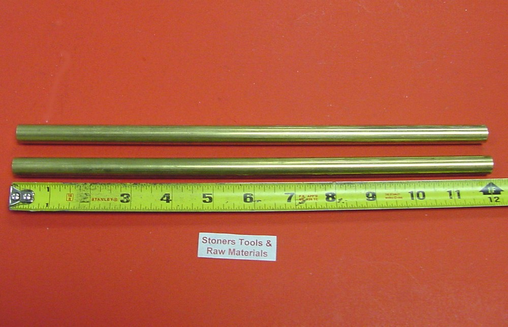 2 Pieces 1/2″ C360 BRASS SOLID ROUND ROD 12″ long New Lathe Bar Stock 1/2 Hard