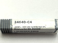 Harvey Tool 24640-C4 .040″ diam. x .060″ LOC-BALL carbide endmill-diamond coated
