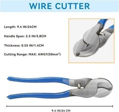 2 Piece Battery Cable Lug Crimping Tool Wire Crimper Tool with Cable Cutter US