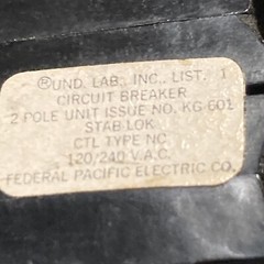 FPE Federal Pacific 40 Amp 2 Pole NC240 Stab-Lok Breaker Mini THIN NC