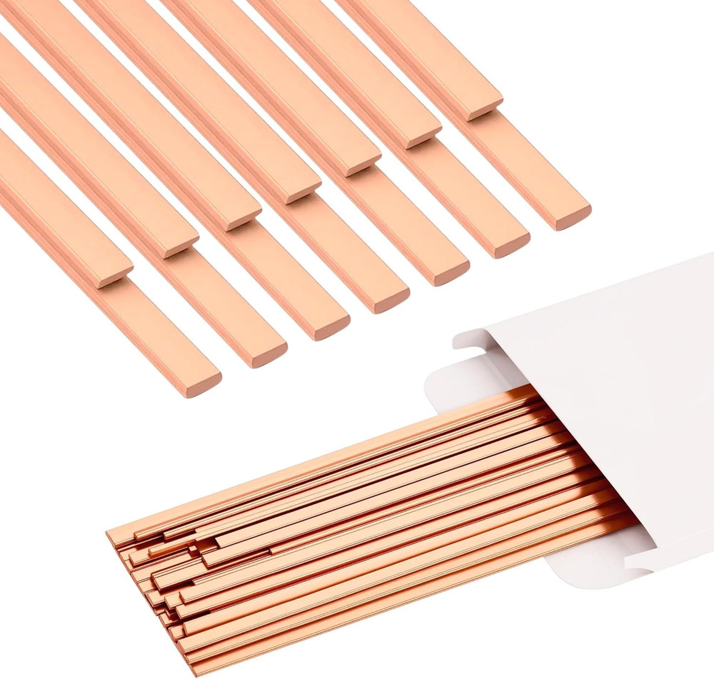 15% Silver Brazing Rods – 40 Sticks Flat Phos Copper Welding Rods for HVAC, Air