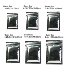 Different Sizes Flat Double-Sided Shiny Gold Silver Foil Mylar Zip lock Bag M