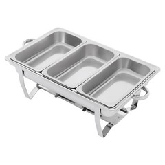Catering Chafing Dish Food Warmer buffet set 316 Stainless Steel with 3 pan New