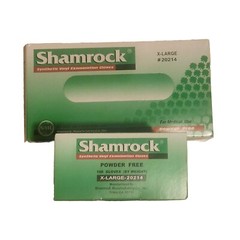 2 Pk Shamrock Synthetic Vinyl Examination Gloves X-Large 100ct Each
