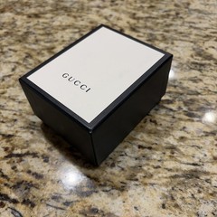Authentic GUCCI Empty Gift Box Black White Italy w/ paperwork 3.5×2.5×4″