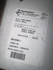 DiamondBack BV38BBSI Series Ball Valve 8000 PSIG Full Port 3/8-inch Sweat DP