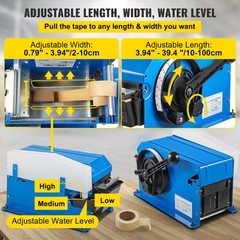 VEVOR Semi-Automatic Water Tape Dispenser Gum FX-800 Carbon Steel Adjustable