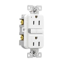 Eaton TRGF15W Slim Tamper-Resistant GFCI Receptacle 15A 125V, White (3-Pack)