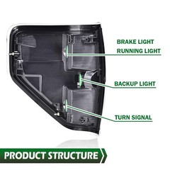 Rear Tail Lights Assembly Ford F150 2009-2014 Clear Lens Left & Right Side
