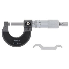 Outside Micrometer 0-25mm 0.01mm Metric External Caliper with Zero Wrench Metric