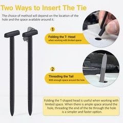 120pcs Nylon Universal Cable Tie Buckles Double Lock Zip Tie Rivets Auto Repair