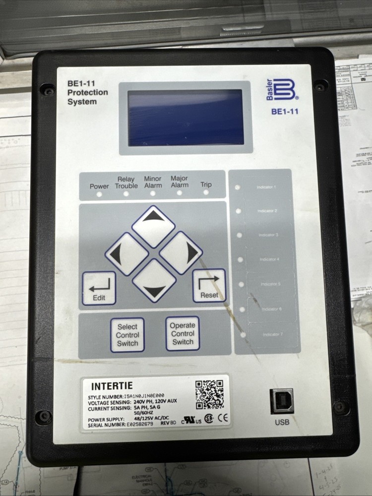 BASLER ELECTRIC BE1-11-G6D1M0J2P0E000 / BE111G6D1M0J2P0E000 (USED)