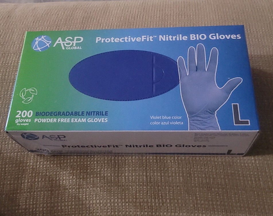 ASP Global Protective fit Powder free Nitrile Medical Gloves Large – 200/BX
