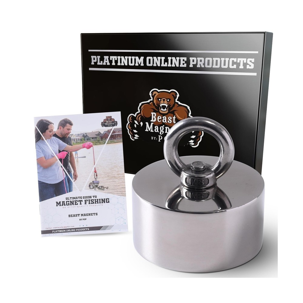 2000lb Strong 360 Degree Fishing Magnet for Magnetic Fishing, Strong Heavy Du…